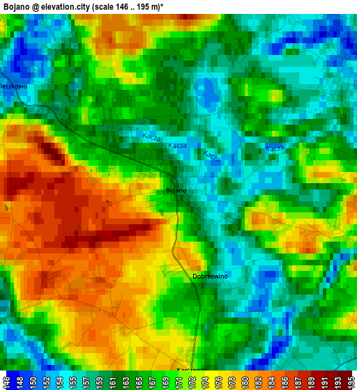 Bojano elevation map