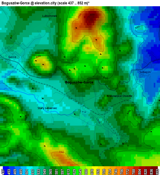 Boguszów-Gorce elevation map