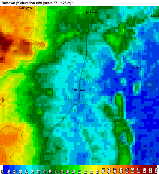 Bobowo elevation map