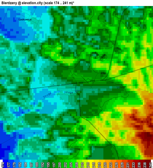 Bierdzany elevation map