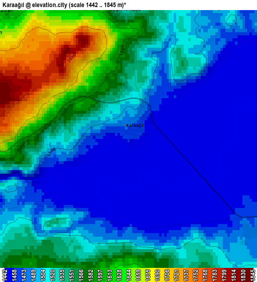 Karaağıl elevation map