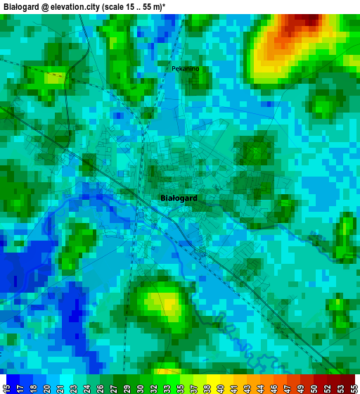 Białogard elevation map