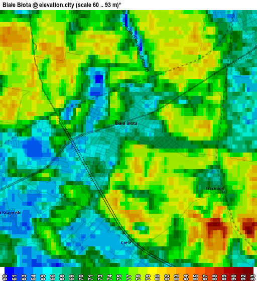 Białe Błota elevation map