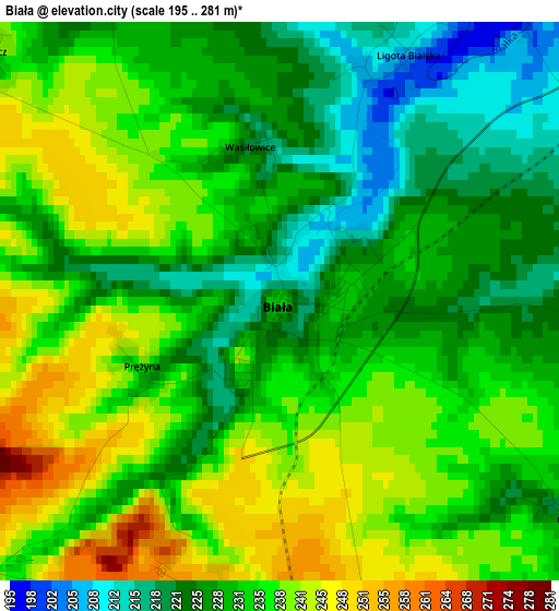 Biała elevation map