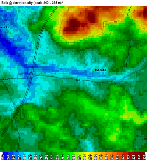 Bełk elevation map