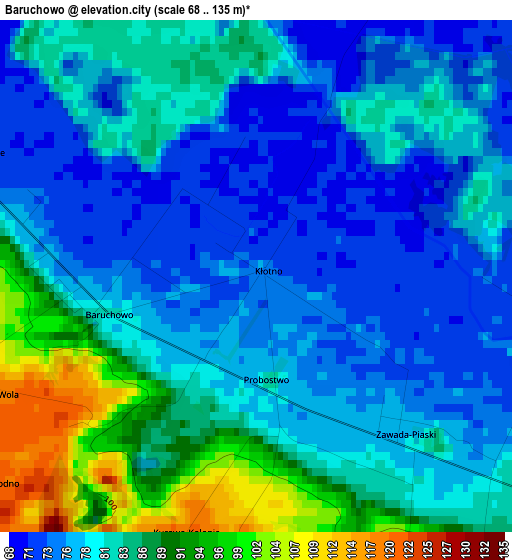 Baruchowo elevation map