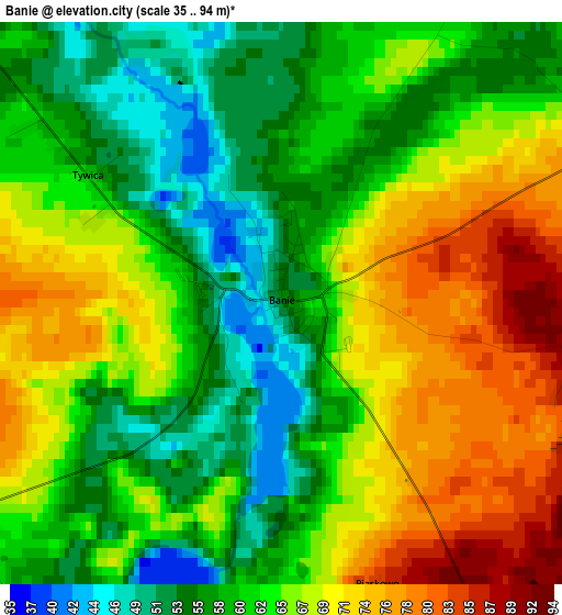 Banie elevation map