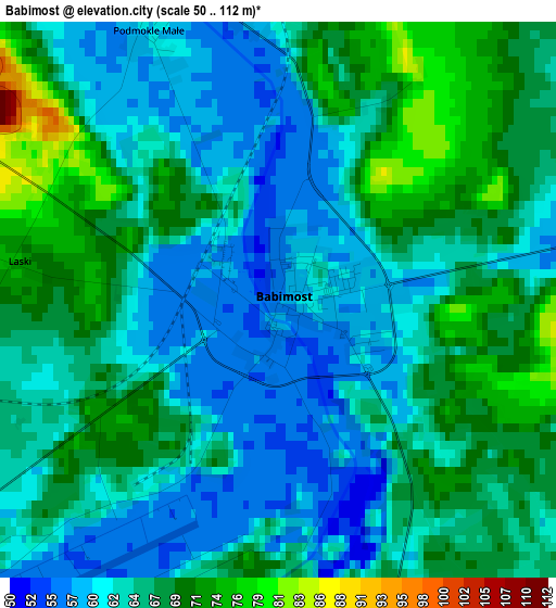 Babimost elevation map