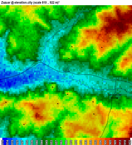 Zazuar elevation map