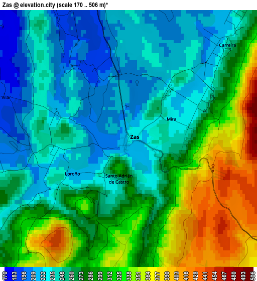 Zas elevation map