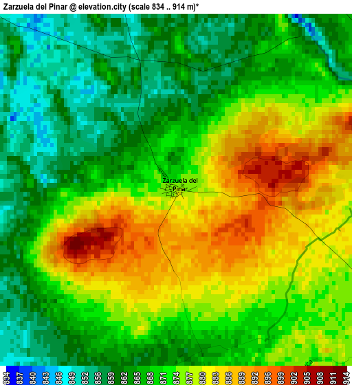 Zarzuela del Pinar elevation map