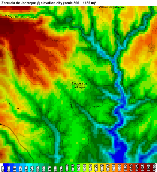 Zarzuela de Jadraque elevation map