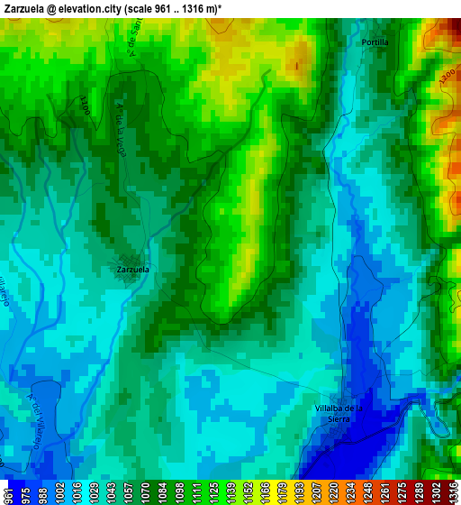 Zarzuela elevation map