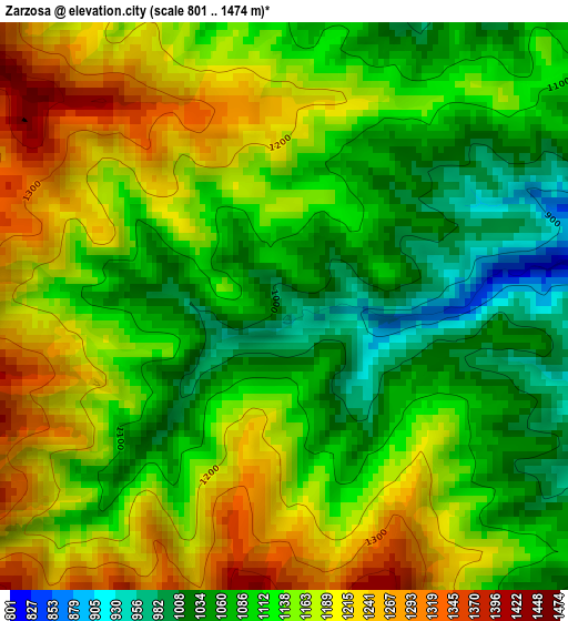 Zarzosa elevation map