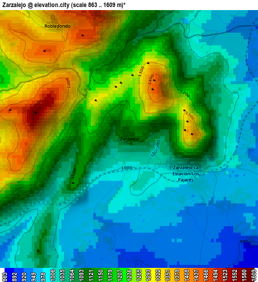 Zarzalejo elevation map