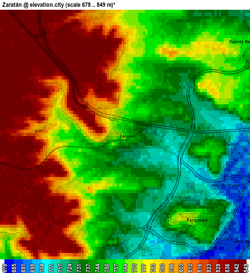 Zaratán elevation map