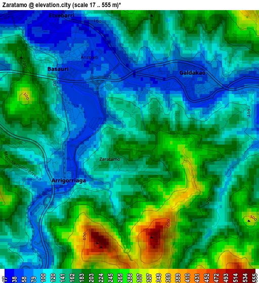 Zaratamo elevation map