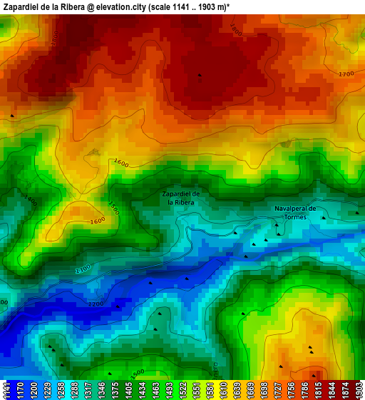 Zapardiel de la Ribera elevation map