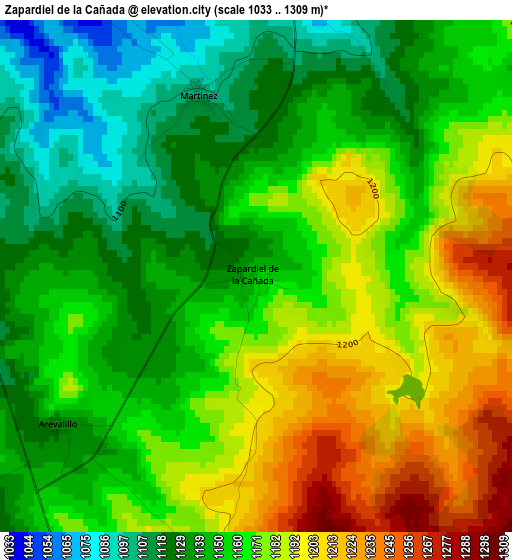 Zapardiel de la Cañada elevation map