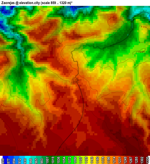 Zaorejas elevation map