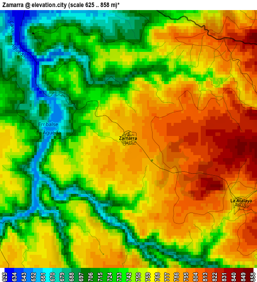 Zamarra elevation map