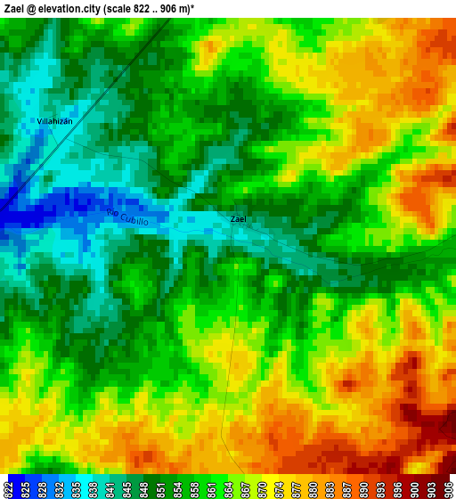 Zael elevation map