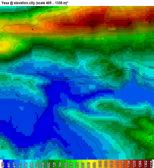 Yesa elevation map