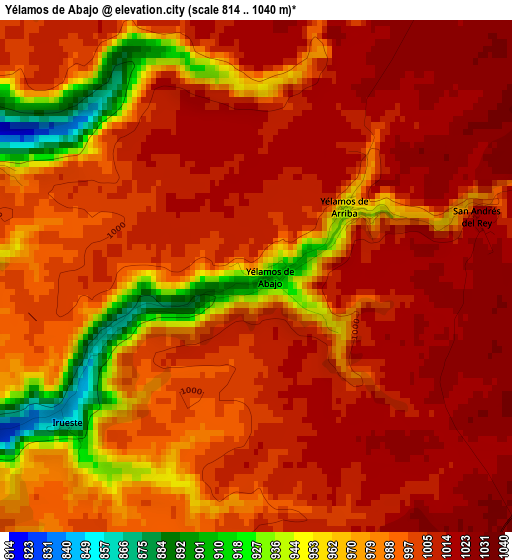 Yélamos de Abajo elevation map