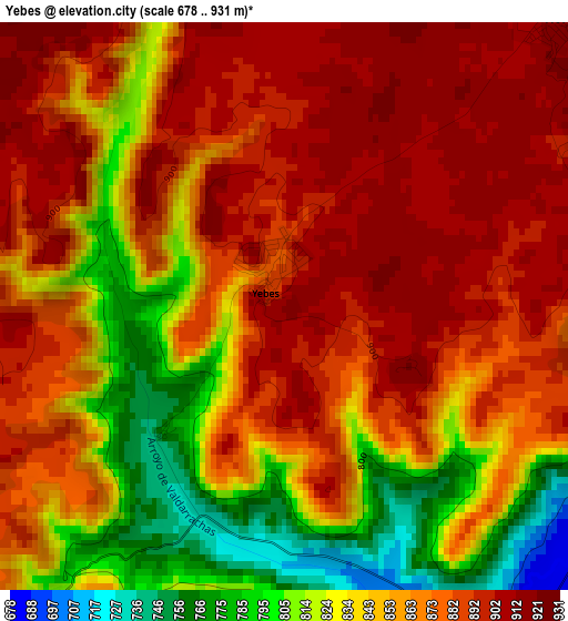 Yebes elevation map