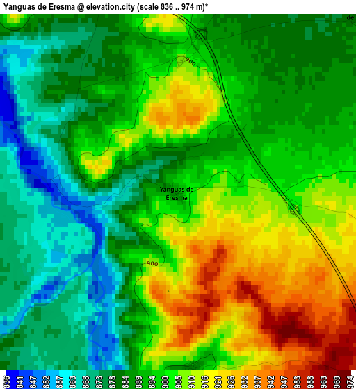 Yanguas de Eresma elevation map