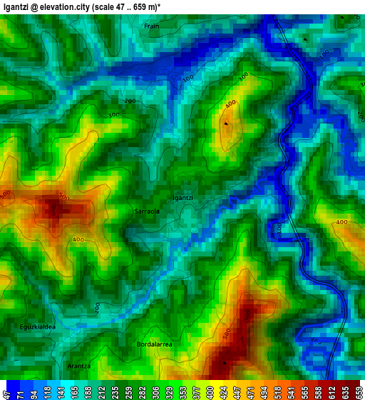 Igantzi elevation map