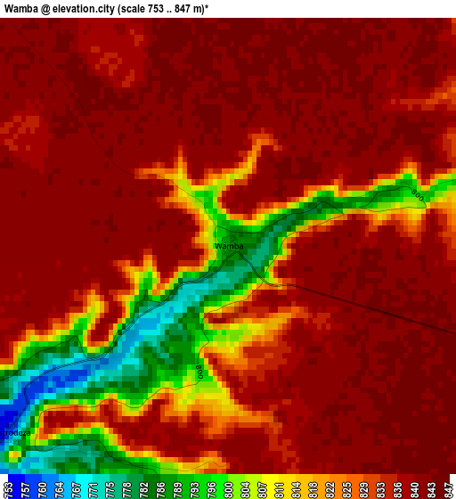 Wamba elevation map