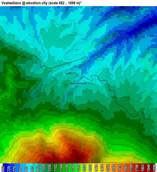 Vozmediano elevation map