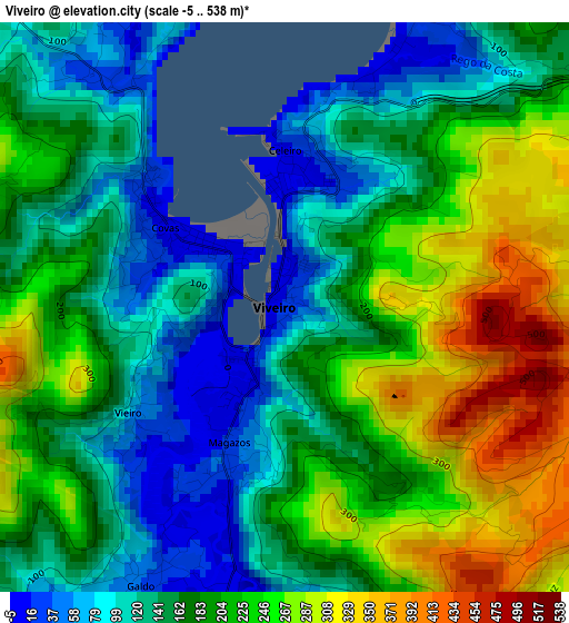 Viveiro elevation map