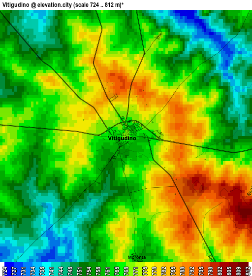 Vitigudino elevation map