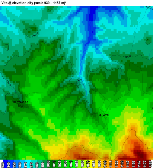 Vita elevation map