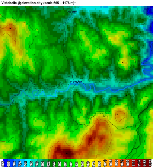 Vistabella elevation map