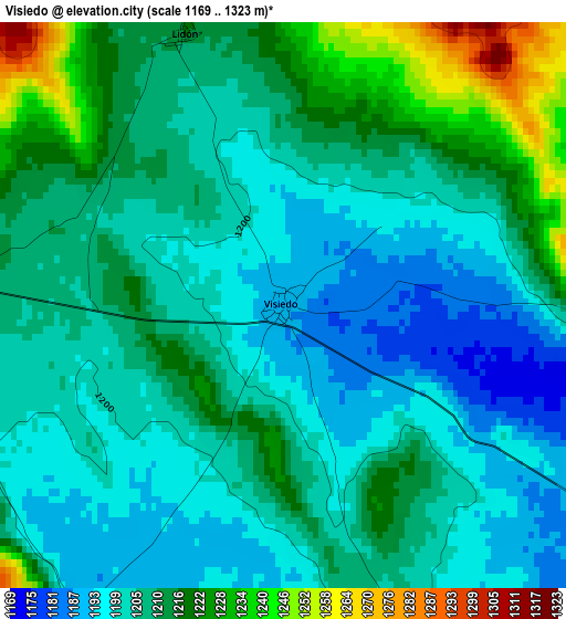 Visiedo elevation map