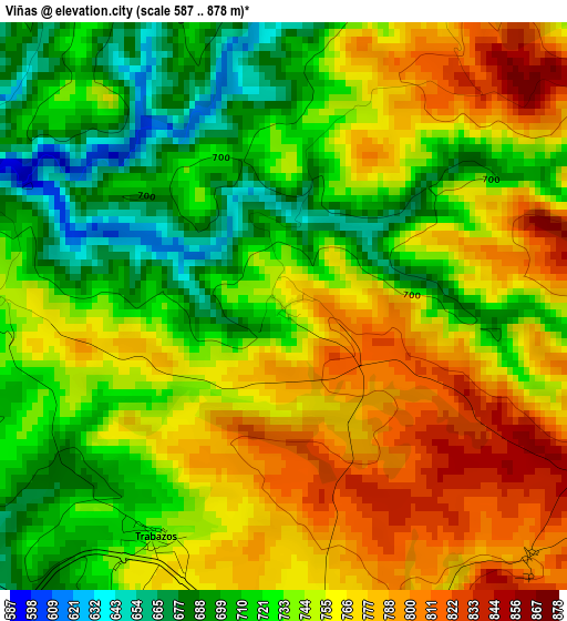 Viñas elevation map