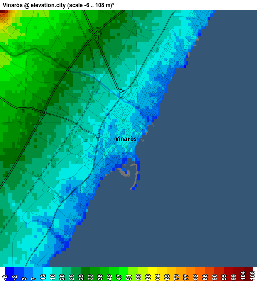 Vinaròs elevation map