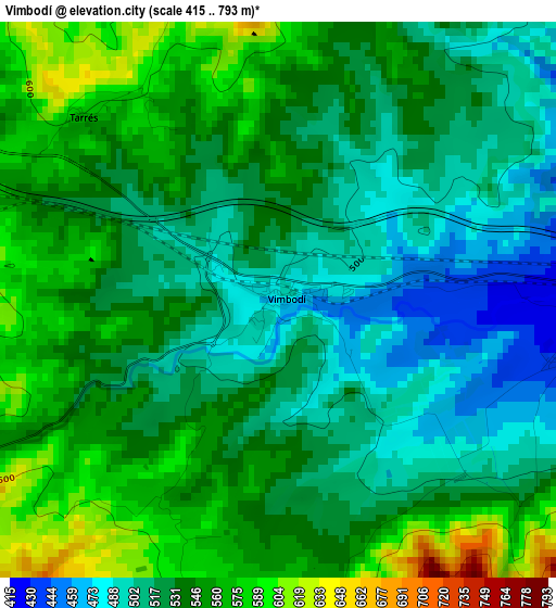 Vimbodí elevation map