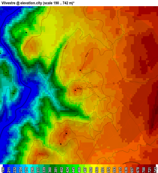 Vilvestre elevation map