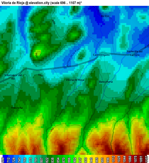 Viloria de Rioja elevation map