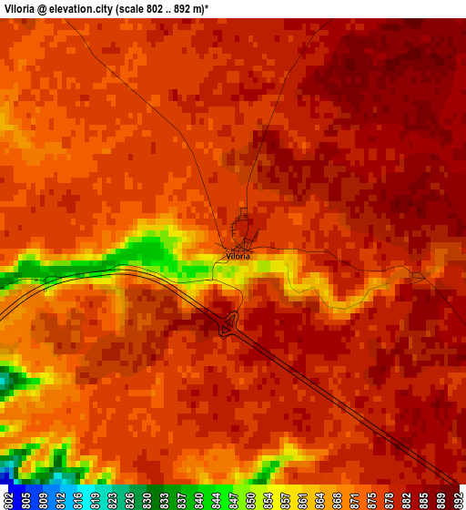 Viloria elevation map