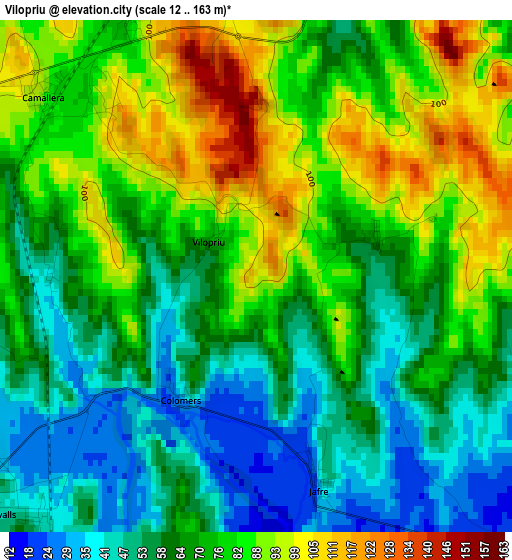 Vilopriu elevation map