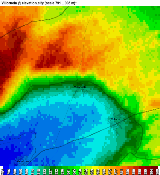 Villoruela elevation map