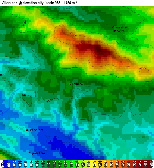 Villoruebo elevation map