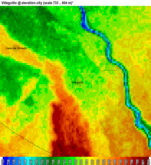 Villeguillo elevation map