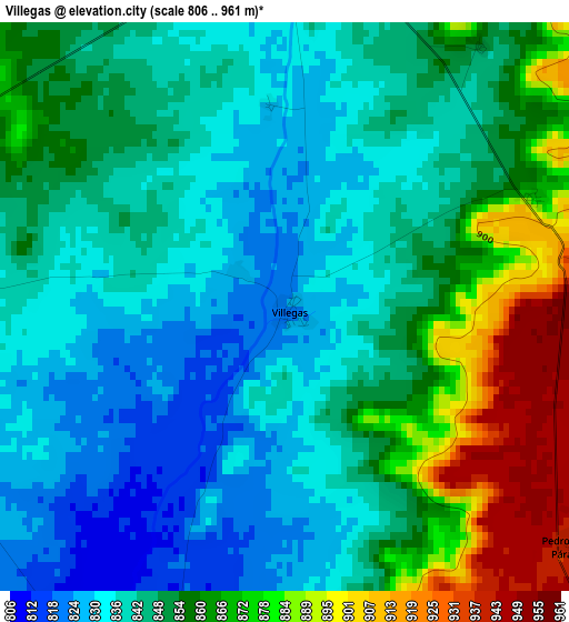 Villegas elevation map