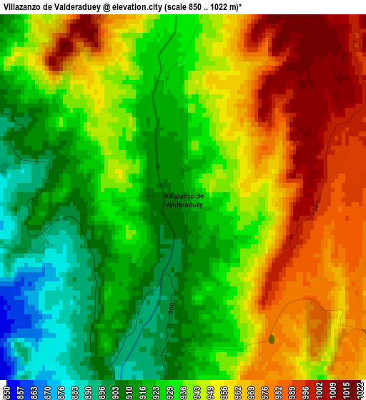 Villazanzo de Valderaduey elevation map